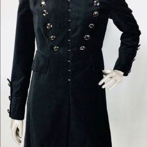 Vintage Newport News Black Velvet Military Coat